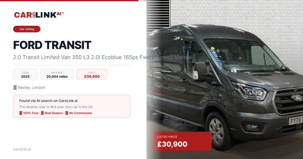 2025 FORD TRANSIT | £30,900 | Carslink.ai